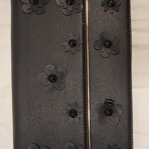 Urban Expressions Black Clutch with Blue Floral Lining !No Straps!